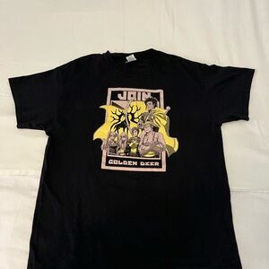 Join Golden Dear Anime Black T-Shirt Size Large Short Sleeve